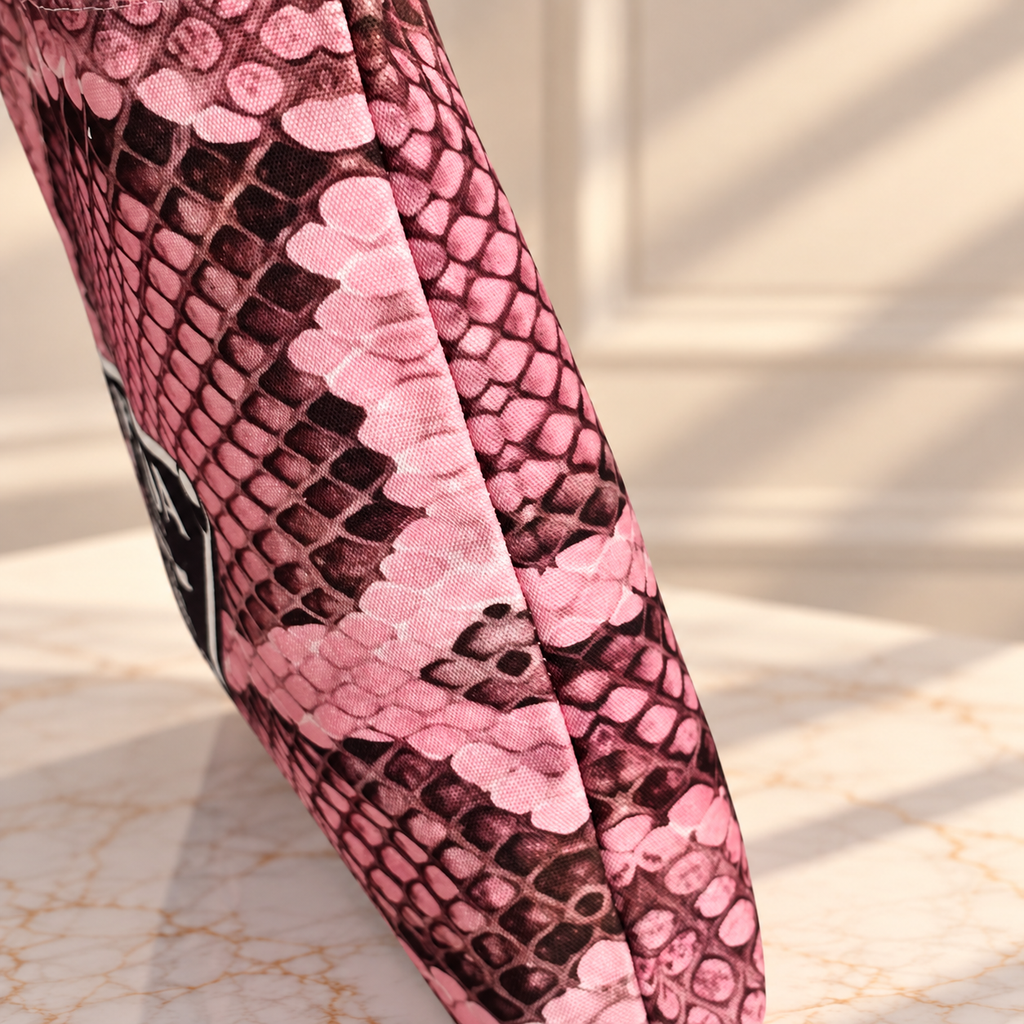 Prada GWP Pink Snakeskin-Print Tote Bag | Black Shoulder Straps