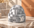 GWP Reversible Wool Knit Beanie – Gray & Checkered