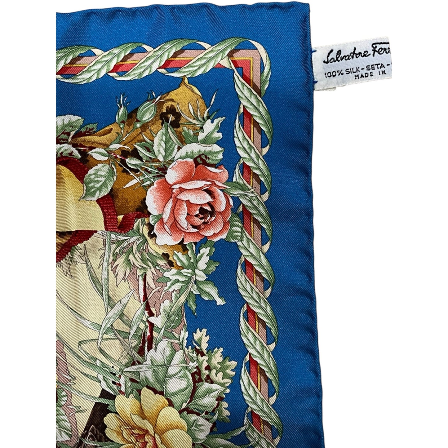 Ferragamo Blue Silk Scarf