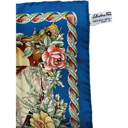 Ferragamo Blue Silk Scarf