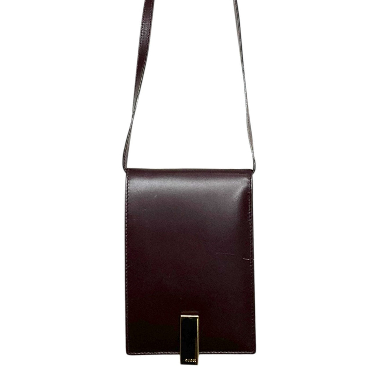 Gucci Brown Leather Wallet Shoulder Strap