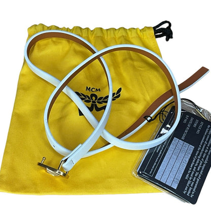 MCM Reversible Diamond Napa Belt / White