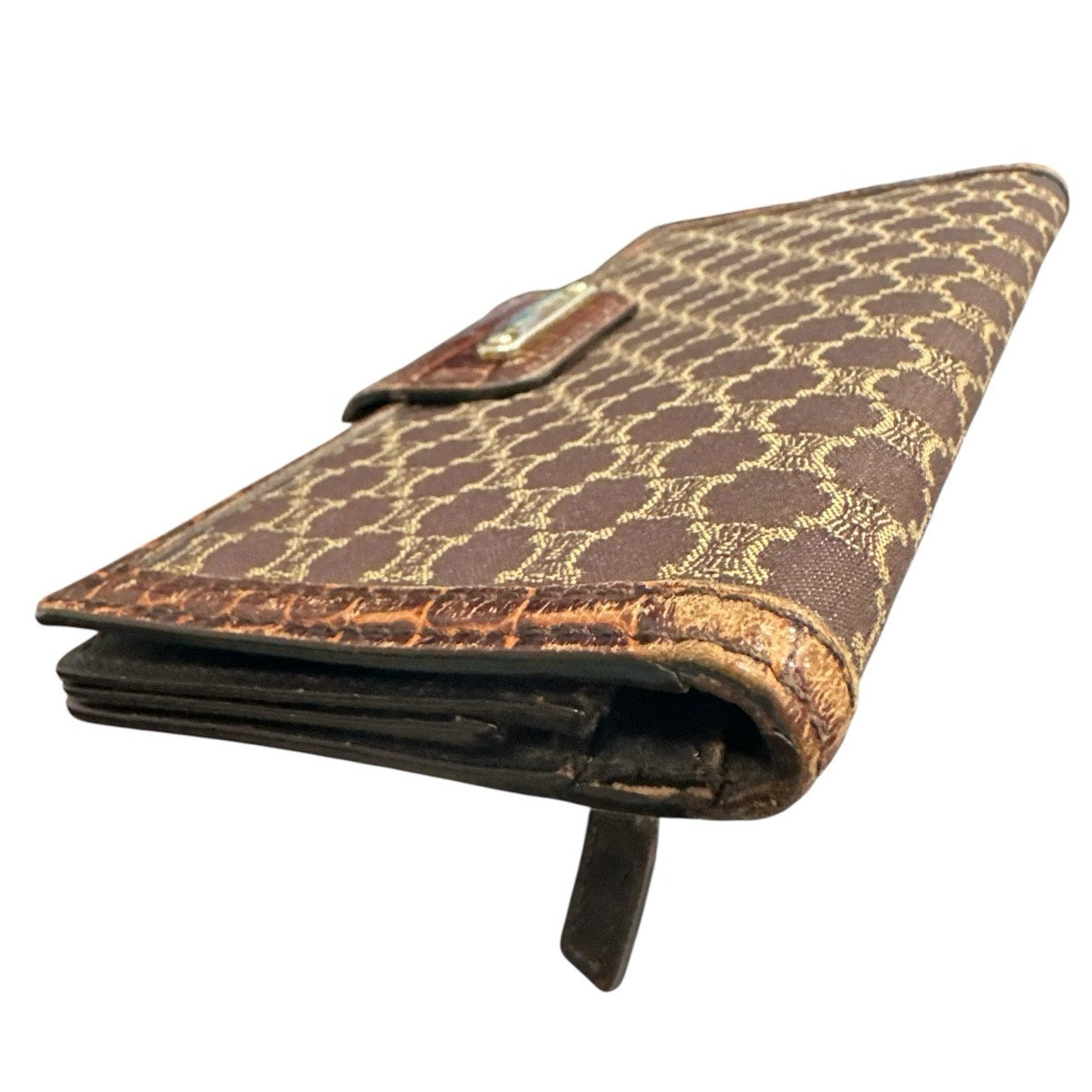Celine Brown Macadam Gold Rhodium Wallet