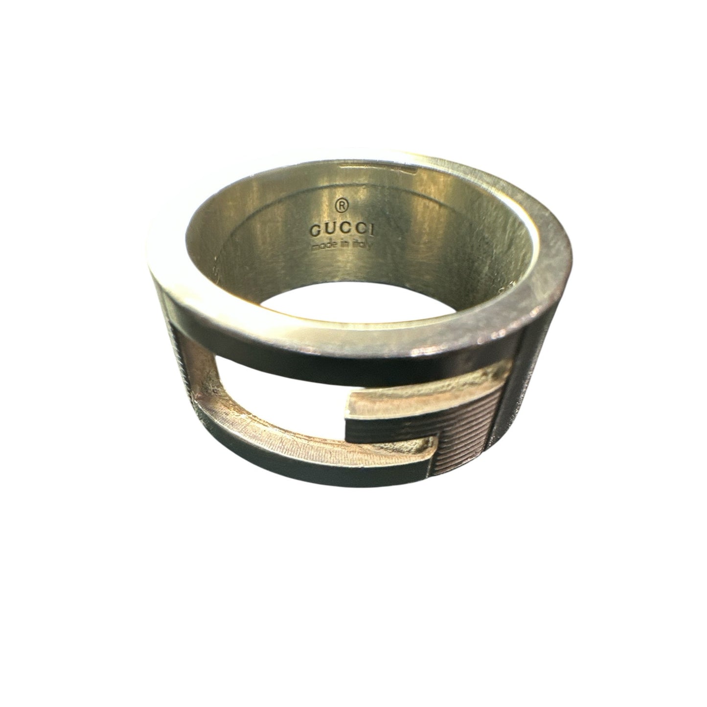 Gucci Wide Cutout Ring Size 13