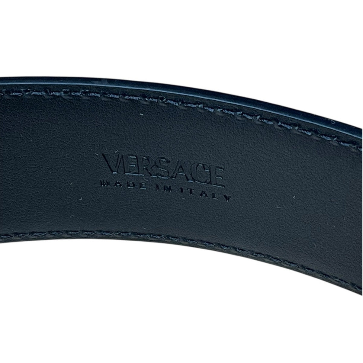 143. Versace Gold Medusa Head Black Belt