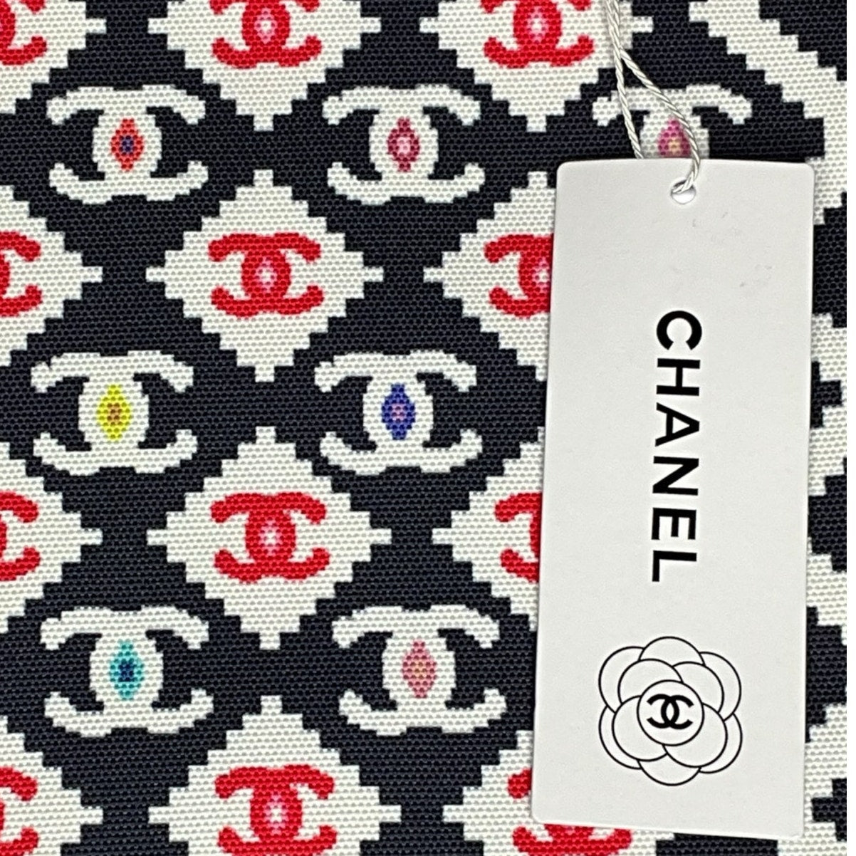 Beaute Navy Colorful Tote