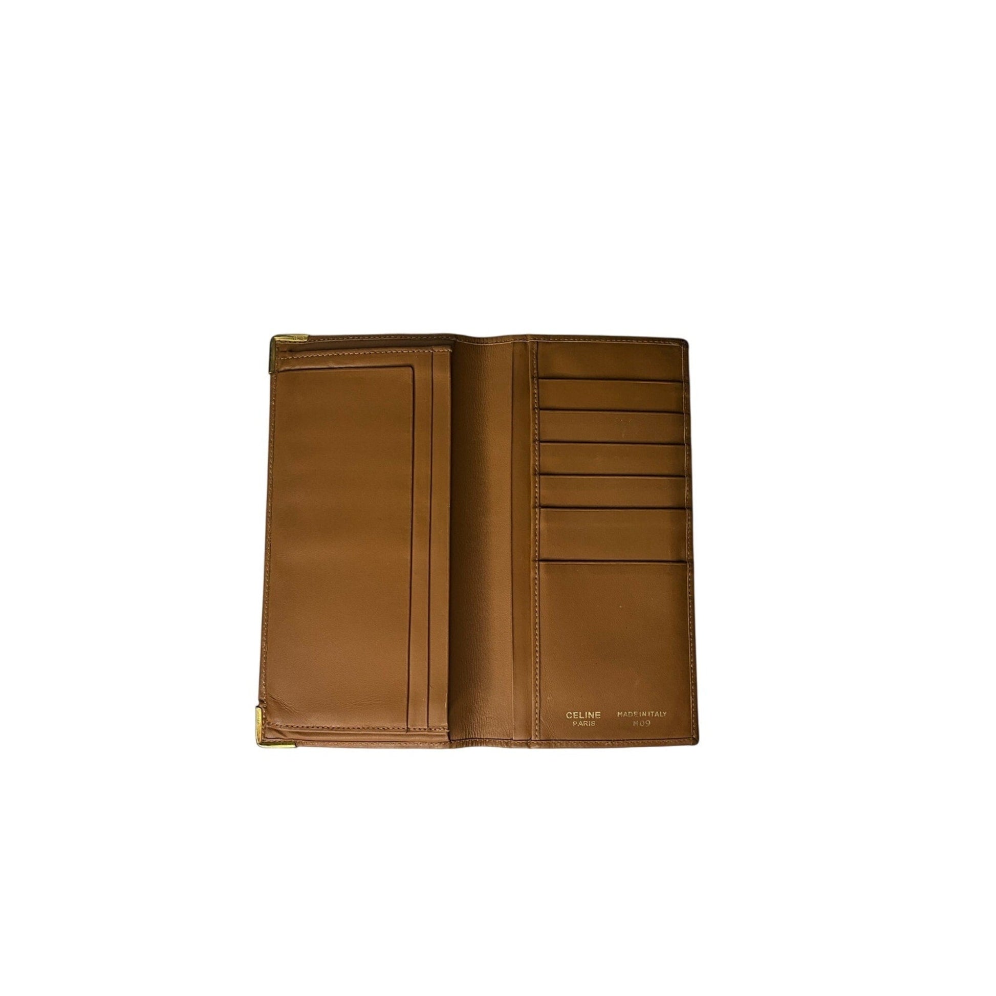 Brown leather wallet on a white background