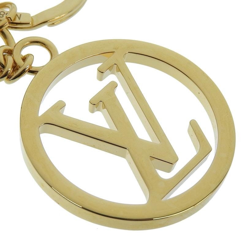 Louis Vuitton Authentic Porte Cle LV Circle Bag Charm Key Ring GP Gold 11