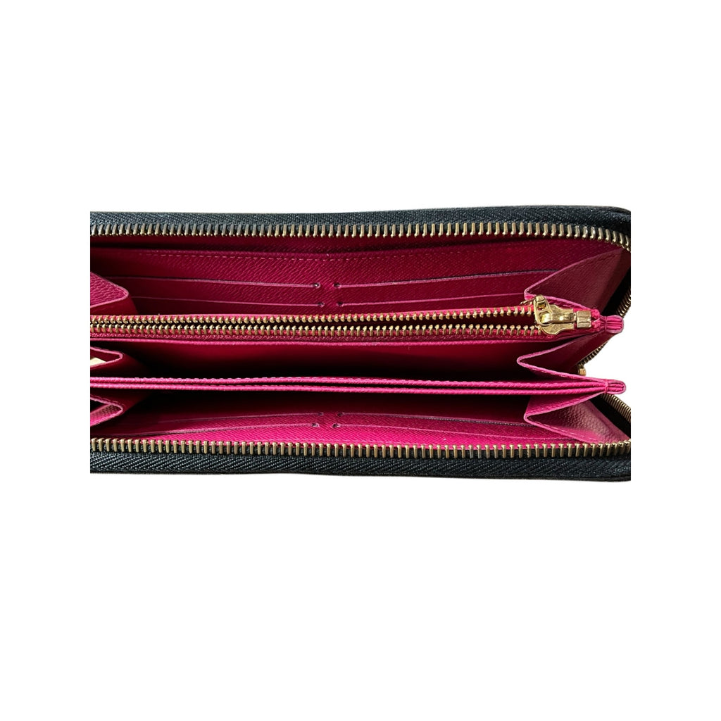 Authentic Louis Vuitton Monogram Multicolore Zippy Wallet – Black / Fuchsia