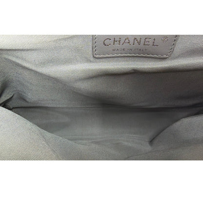 Chanel Pearl Iridescent Glazed Patent Leather Large Reverso Boy Flap Bag