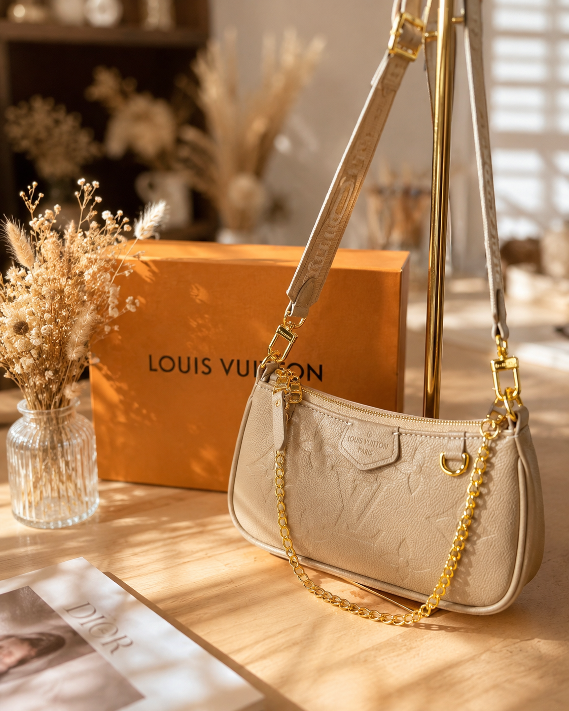 Luxury Monogram Mini Shoulder Bag with Two Interchangeable Straps