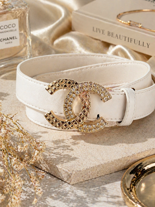 Glam Crystal Double Circle Fashion Belt