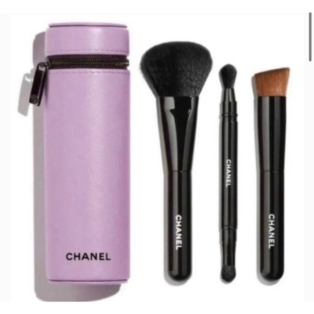 CHANEL GWP Travel Makeup Brush Set w/ Zipper Case (LIMITED EDITION)