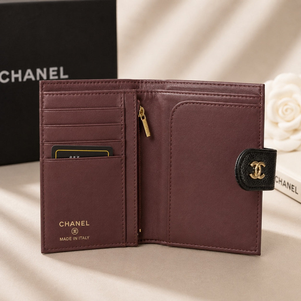 GWP Black Quilted Passport & Travel Wallet Set