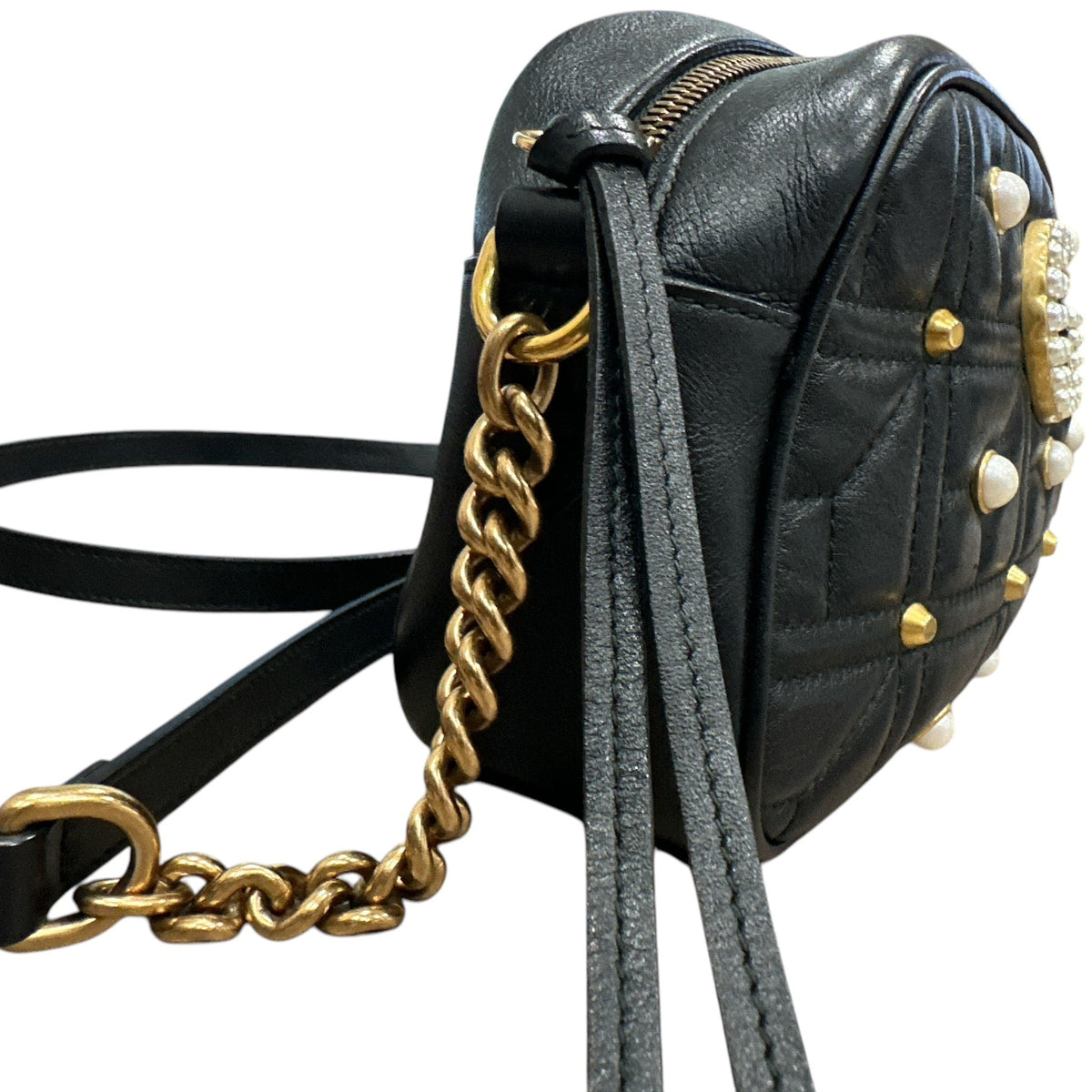 Gucci  Calfskin Matelasse Studded Small Pearly - Clairely Amazing