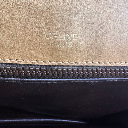 Celine Brown Macadam PVC Gold Shoulder Bag