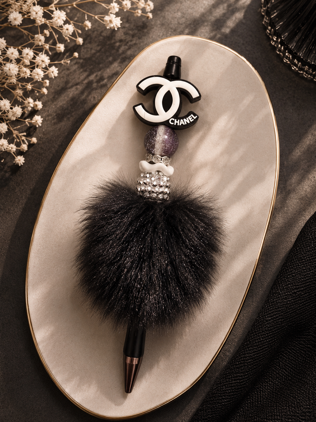 Fashion Designer-Inspired Feather Beaded Pen