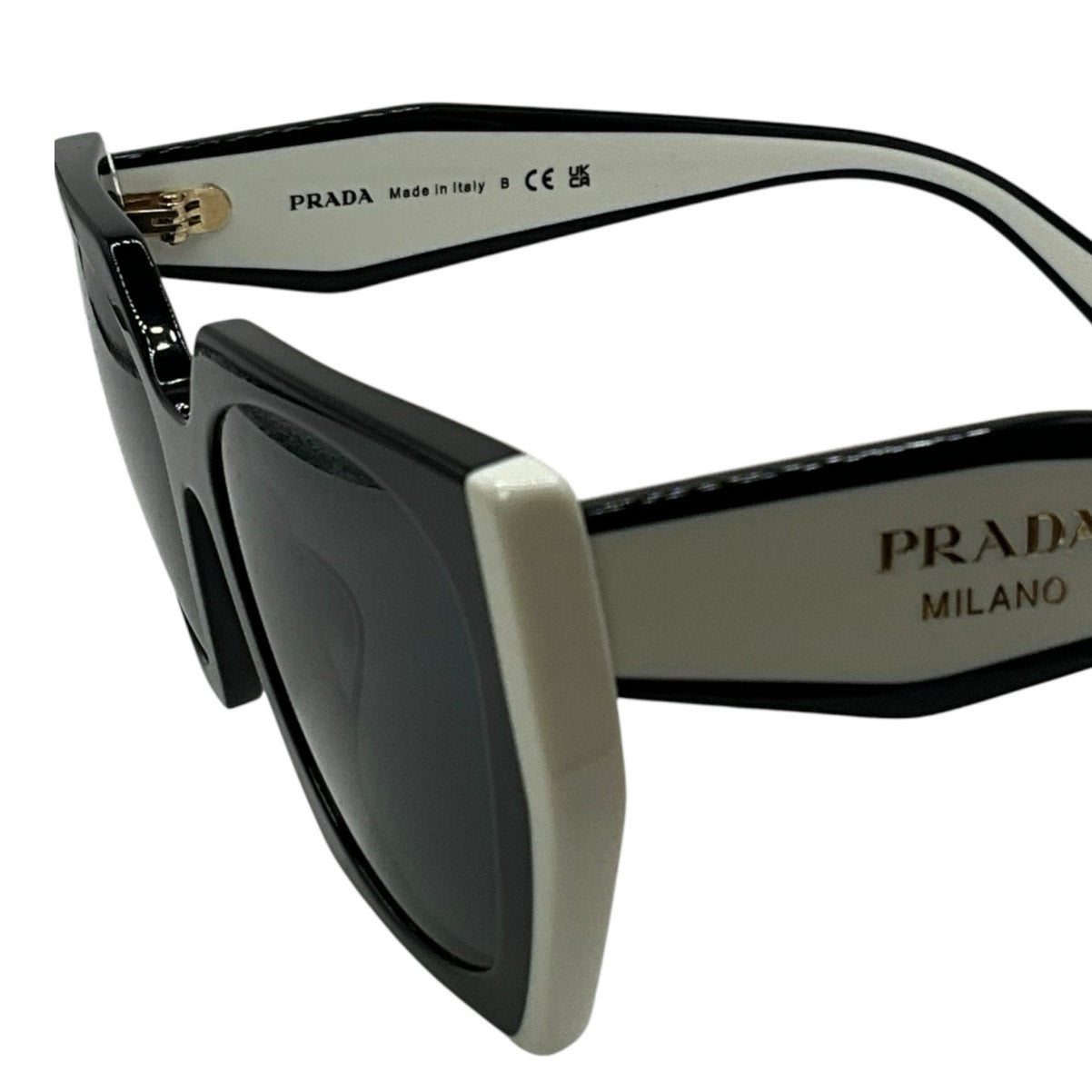 Prada Black/Talc-Dark Grey Sunglasses