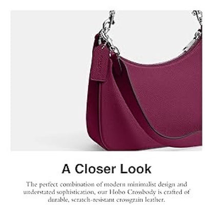 COACH Hobo Crossbody in Cross grain, Deep Plum