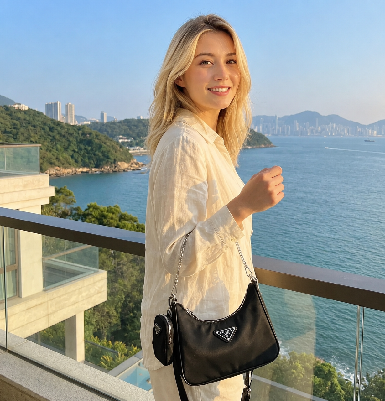 Fashion Luxe Re-Edition Nylon Multi-Strap Shoulder Bag – Black