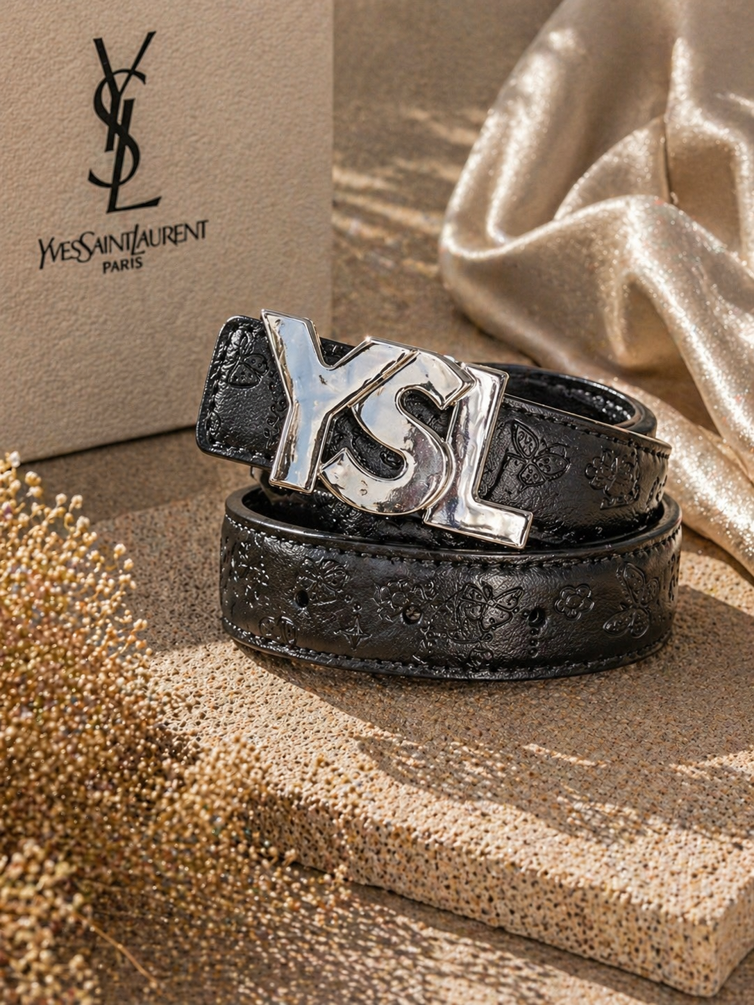 Luxe Embossed Butterfly Fashion Belt