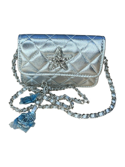 Luxury Metallic Silver Quilted Geo Belt Bag / Crossbody (GWP Edition)