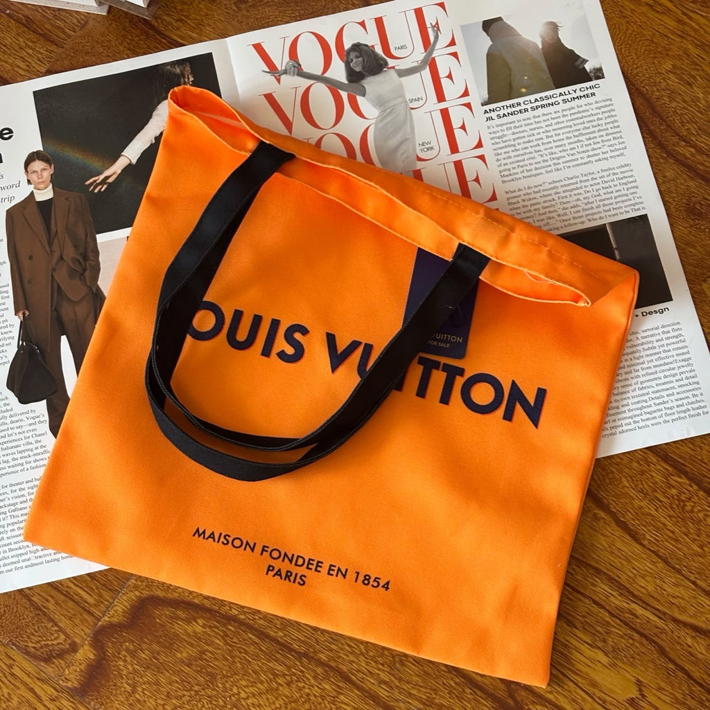 Louis Vuitton GWP Orange Canvas Shoulder Tote Bag | Black Handles