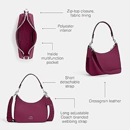 COACH Hobo Crossbody in Cross grain, Deep Plum