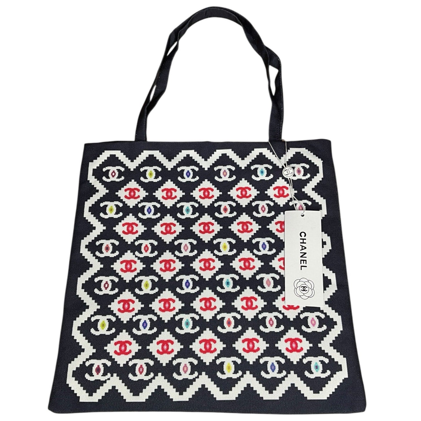Beaute Navy Colorful Tote