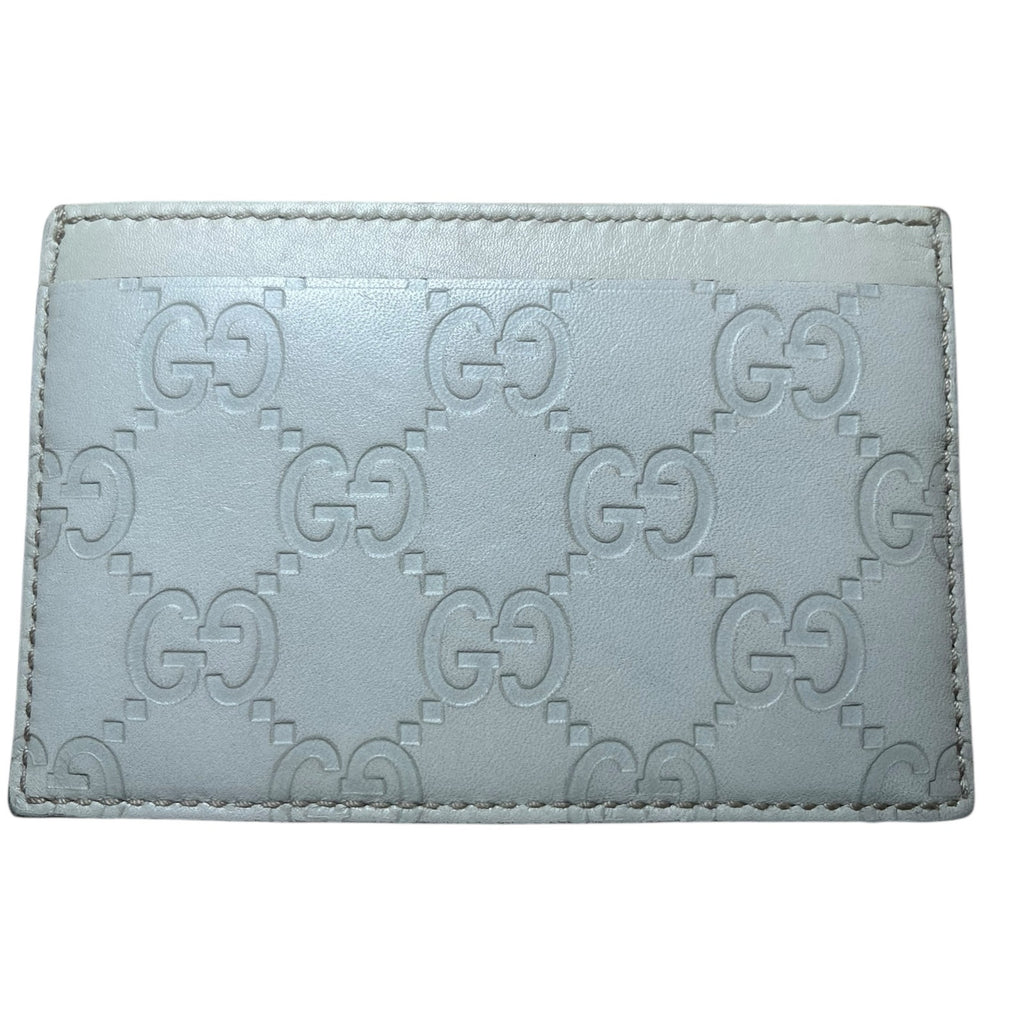 Authentic Gucci Guccissima Ivory Leather Card Holder