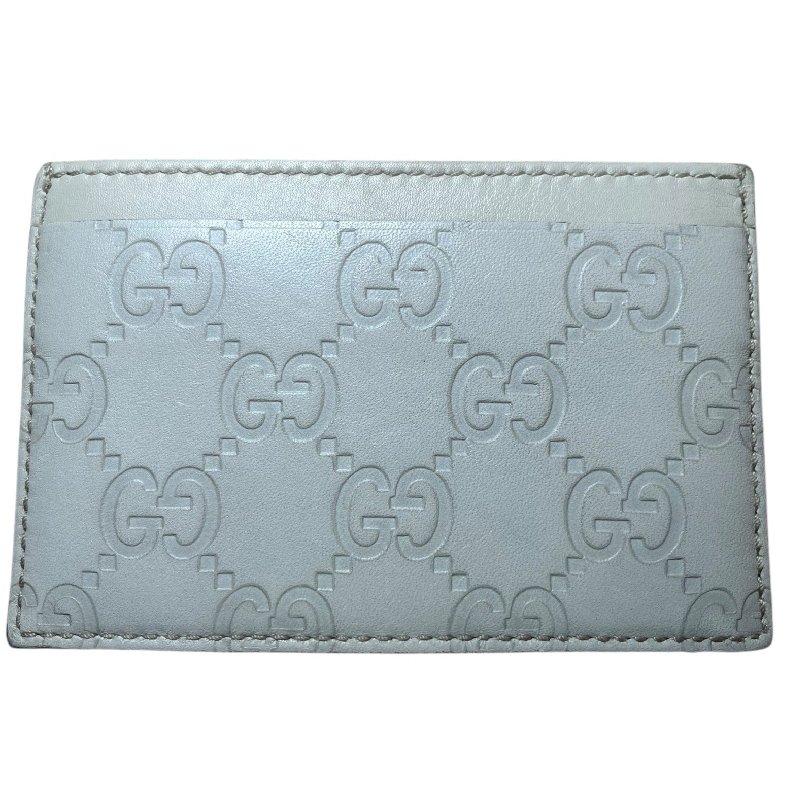 Authentic Gucci Guccissima Ivory Leather Card Holder