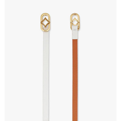 MCM Reversible Diamond Napa Belt / White