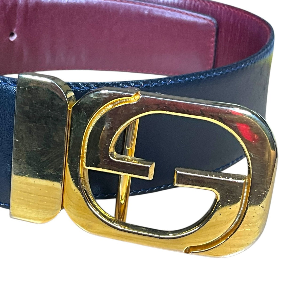 Gucci Navy/Burgundy Reversible Belt