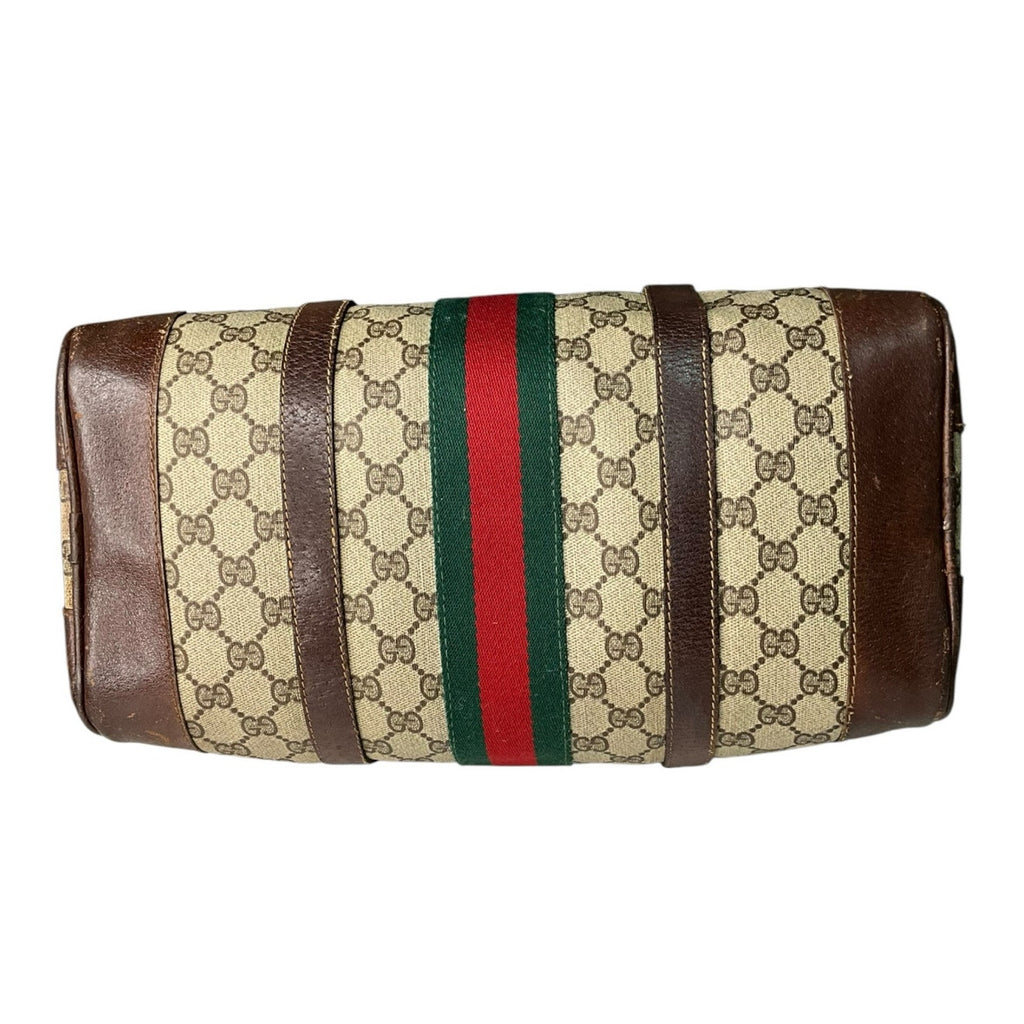 Authentic Vintage GUCCI Boston Bag Sherry Line Brown