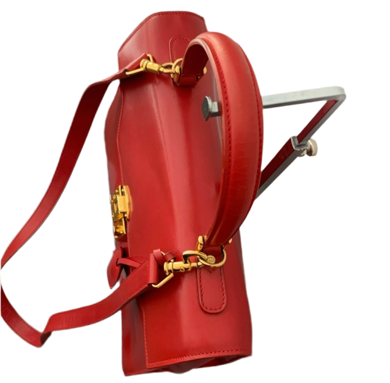 GUCCI Lady Lock Red Leather Vintage Handbag - Clairely Amazing