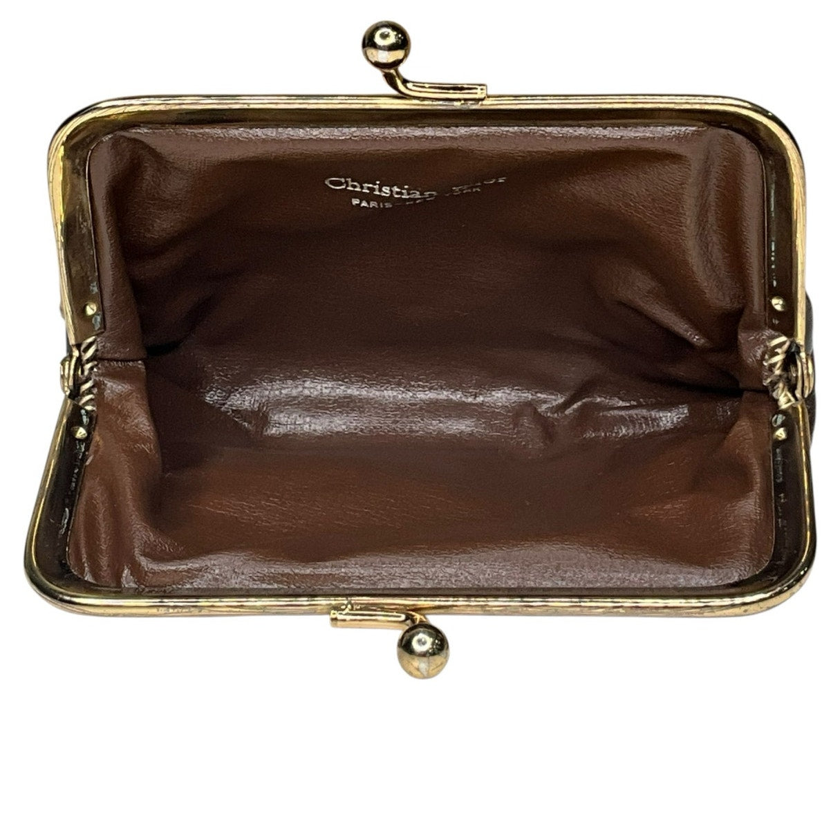 Christian Dior Red Canvas Leather Coin Purse Kiss Lock Wallet