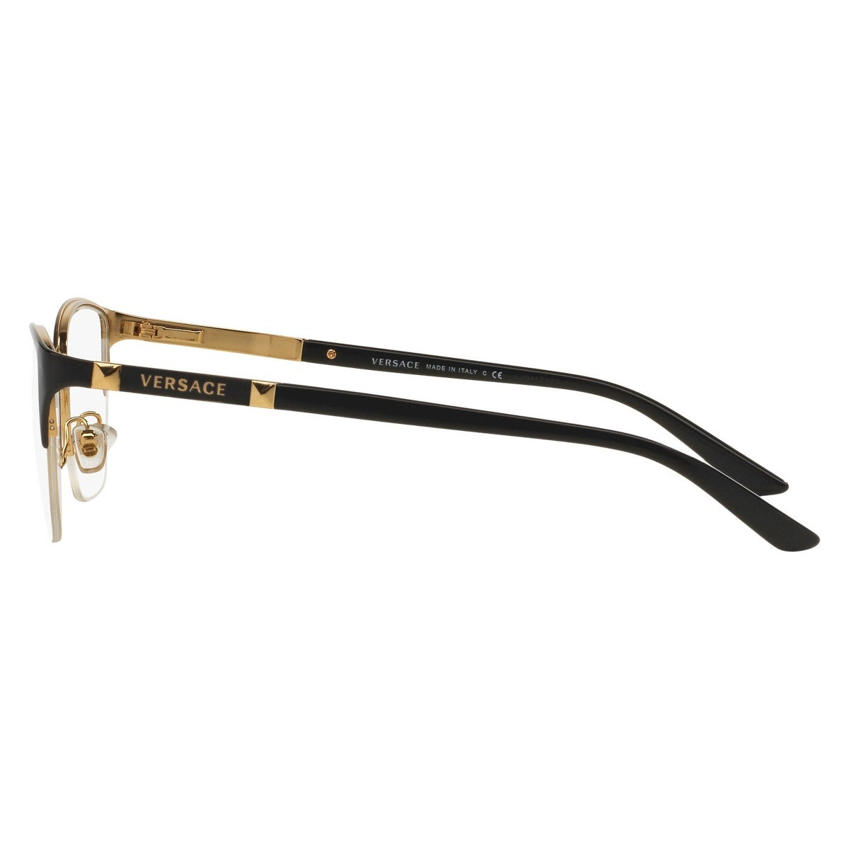 Versace Violet Gold Metal Semi-Rimless Eyeglasses 53mm
