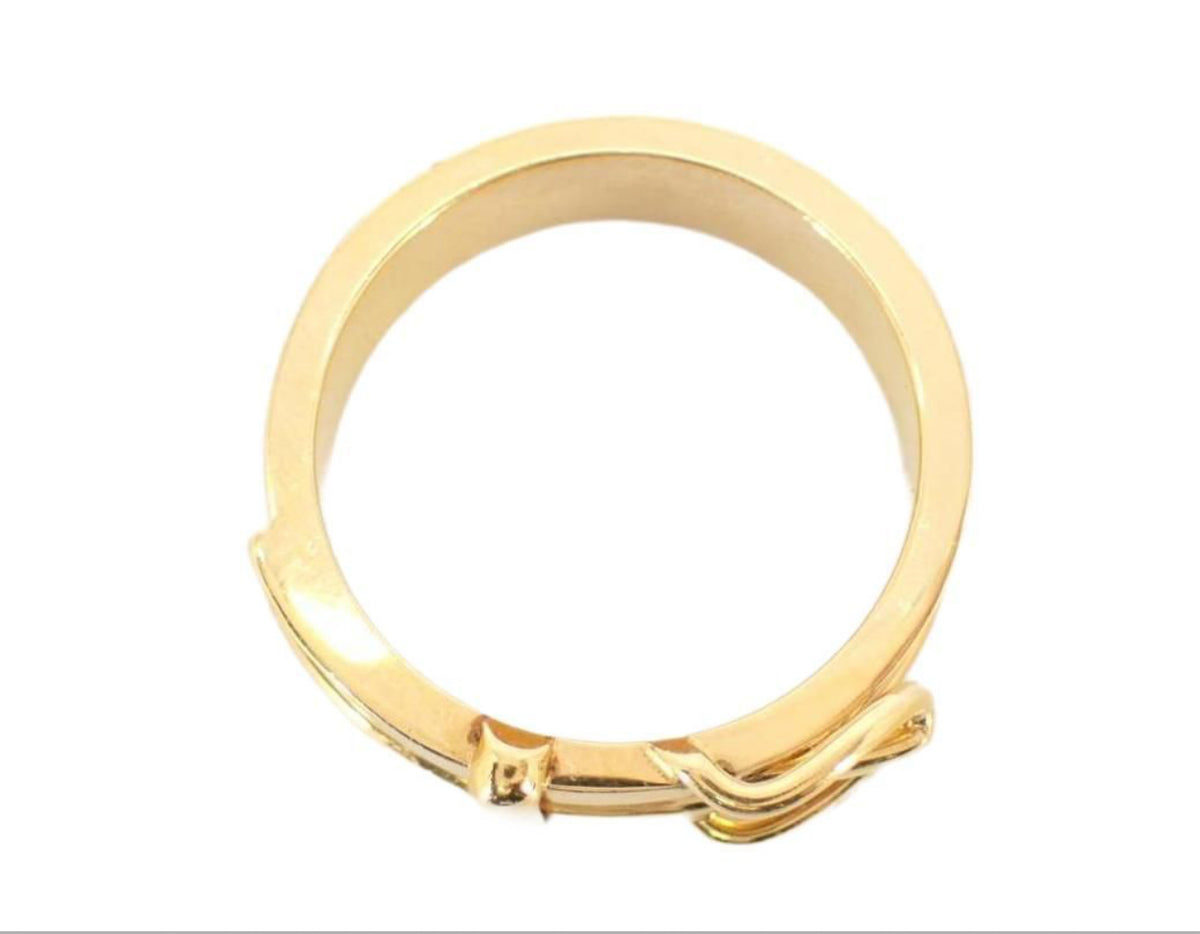 Hermes  Belt Buckle Scarf Ring Gold Plated - Clairely Amazing