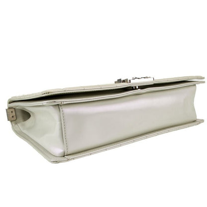 Chanel Pearl Iridescent Glazed Patent Leather Large Reverso Boy Flap Bag