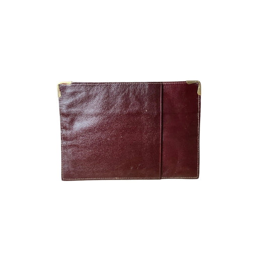 Brown leather wallet on a white background