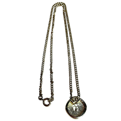 Dior Vintage CD Gold Rhinestone Necklace