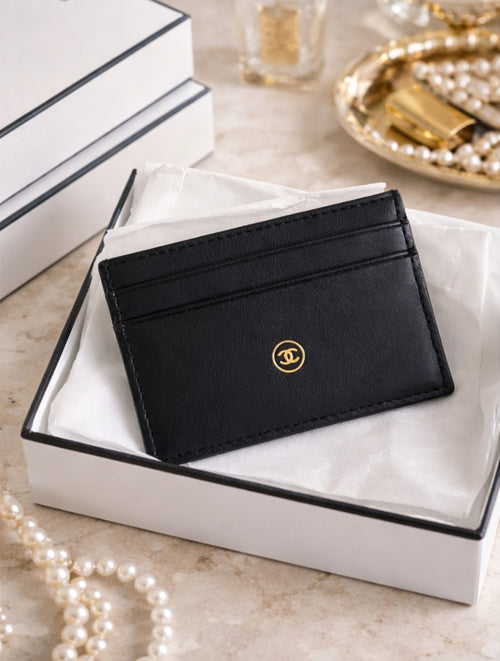 Blue de CH Leather Card Holder - Black