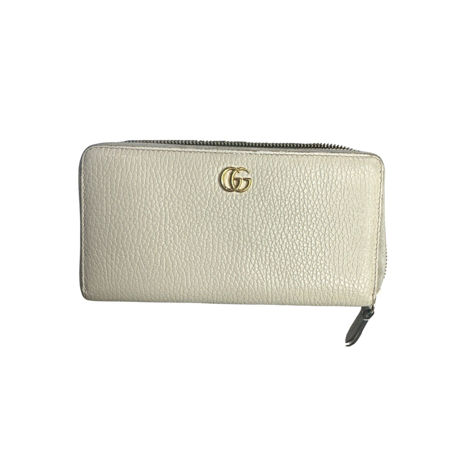 Authentic GUCCI Beige Leather Zip Around Wallet