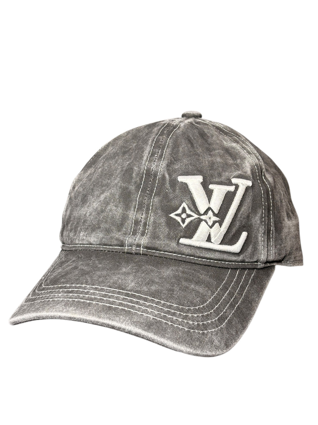 Distressed Black Denim Cap – Custom Embroidered Vintage Washed Adjustable Hat