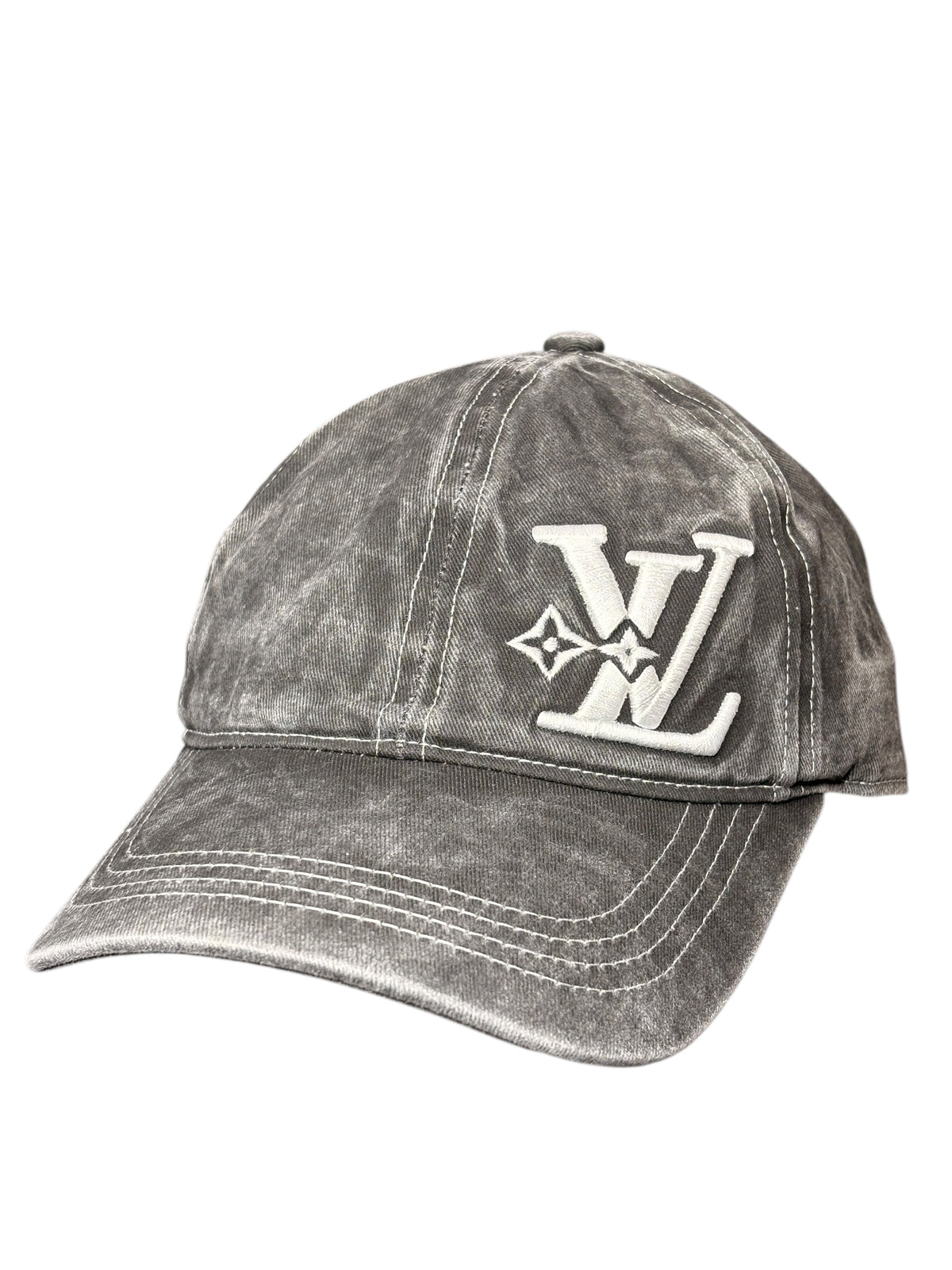 Distressed Black Denim Cap – Custom Embroidered Vintage Washed Adjustable Hat