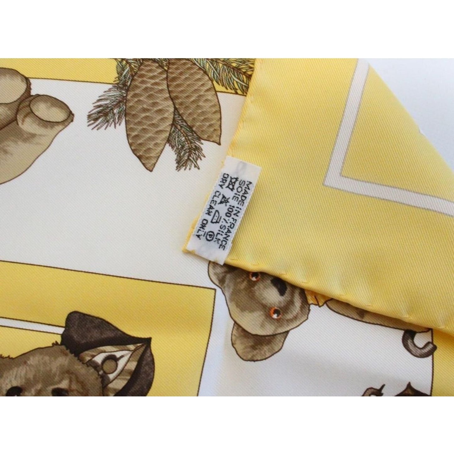 Hermes yellow silk scarf