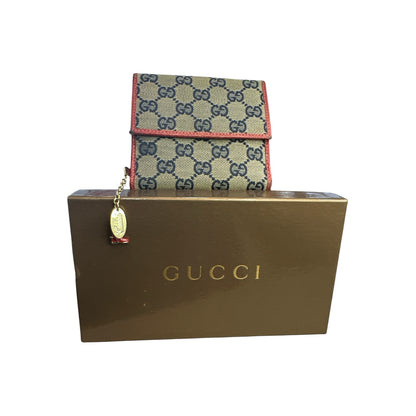 Gucci Canvas Leather Boot Wallet