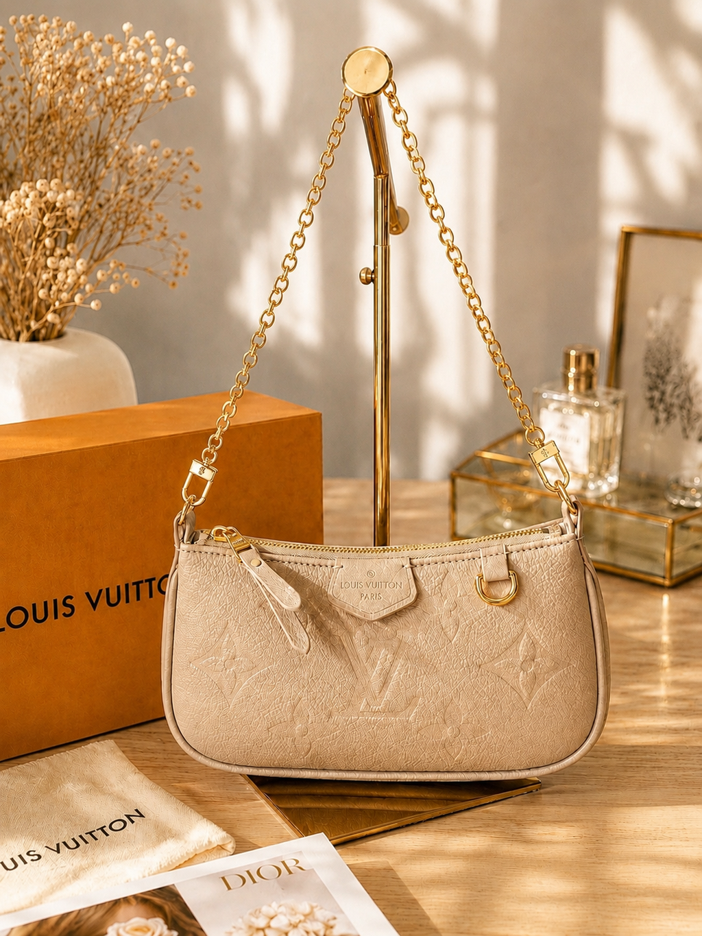 Luxury Monogram Mini Shoulder Bag with Two Interchangeable Straps