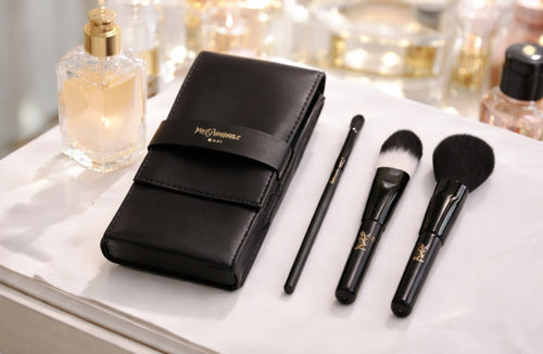 YSL Beaute brush Set + Travel Brush Case (3-Piece Set)