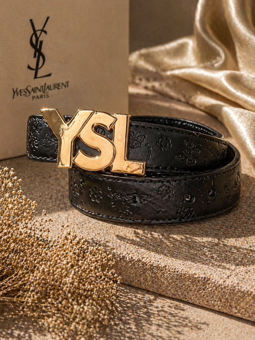 Luxe Embossed Butterfly Fashion Belt